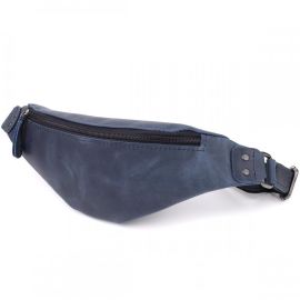 Купить Мужская удобная бананка из натуральной винтажной кожи Shvigel 23132 Синий, фото , характеристики, отзывы