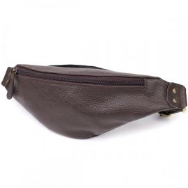 Купить Модная сумка бананка для мужчин из зернистой натуральной кожи Shvigel 23137 Коричневый, фото , характеристики, отзывы