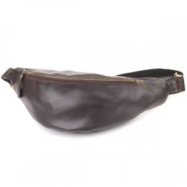 Купить Сумка бананка отменного качества из гладкой натуральной кожи Shvigel 23144 Коричневый, фото , характеристики, отзывы