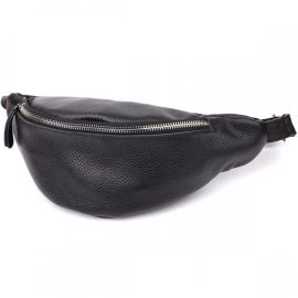 Купить Отменная сумка бананка из зернистой натуральной кожи Shvigel 23145 Черный, фото , характеристики, отзывы