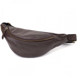 Купить Стильная сумка бананка из зернистой натуральной кожи Shvigel 23146 Коричневый, фото , характеристики, отзывы