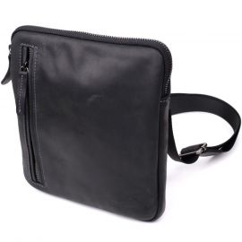 Купить Удобная сумка для мужчин на плечо из натуральной винтажной кожи Shvigel 23147 Черный, фото , характеристики, отзывы