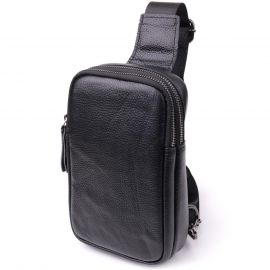 Купить Небольшая слинг сумка для мужчин из натуральной кожи Vintage sale_15105 Черный, фото , характеристики, отзывы