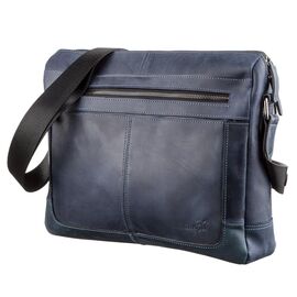 Придбати Ділова чоловіча шкіряна сумка на плече SHVIGEL 11249 Синя, image , характеристики, відгуки