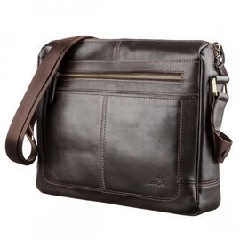 Купить - Деловая мужская сумка из гладкой кожи на плечо SHVIGEL 11251 Коричневая, фото , характеристики, отзывы