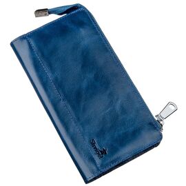 Купить Клатч унисекс кожаный глянцевый SHVIGEL 16183 Синий, Синий, фото , характеристики, отзывы