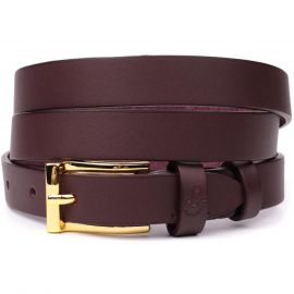 Купить Модный узкий кожаный ремень для женщин GRANDE PELLE 22953 Бордовый, фото , характеристики, отзывы