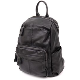 Придбати - Рюкзак міський в гладку шкіру Vintage 20411 Чорний, image , характеристики, відгуки