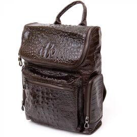 Придбати - Рюкзак під рептилію шкіряний Vintage 20430 Коричневий, image , характеристики, відгуки