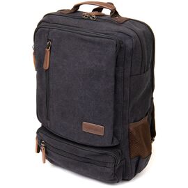 Купить - Рюкзак текстильный дорожный унисекс на два отделения Vintage 20611 Черный, фото , характеристики, отзывы