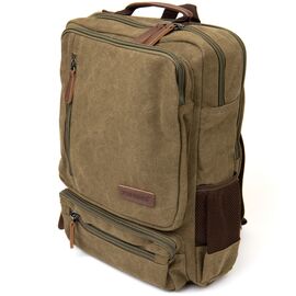 Купить - Рюкзак текстильный дорожный унисекс на два отделения Vintage 20612 Зеленый, фото , характеристики, отзывы