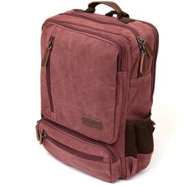 Рюкзак текстильный дорожный унисекс на два отделения Vintage 20615 Малиновый, фото 