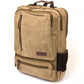 Купить - Рюкзак текстильный дорожный унисекс на два отделения Vintage 20616 Бежевый, фото , характеристики, отзывы
