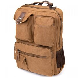 Купить - Рюкзак текстильный дорожный унисекс Vintage 20619 Коричневый, фото , характеристики, отзывы