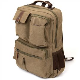 Купить - Рюкзак текстильный дорожный унисекс Vintage 20620 Оливковый, фото , характеристики, отзывы