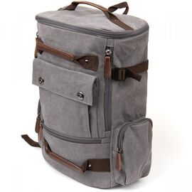 Купить - Рюкзак текстильный дорожный унисекс с ручками Vintage 20662 Серый, фото , характеристики, отзывы