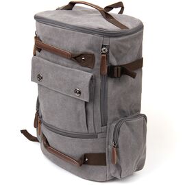 Рюкзак текстильный дорожный унисекс с ручками Vintage 20662 Серый, фото 