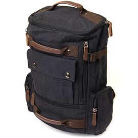 Купить - Рюкзак текстильный дорожный унисекс с ручками Vintage 20663 Черный, фото , характеристики, отзывы