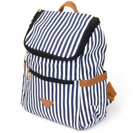 Купить - Рюкзак текстильный женский в полоску Vintage 20668 Белый, фото , характеристики, отзывы
