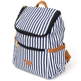 Купить - Рюкзак текстильный женский в полоску Vintage 20668 Белый, фото , характеристики, отзывы