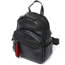 Купить - Кожаный небольшой женский рюкзак Vintage 20675 Черный, фото , характеристики, отзывы