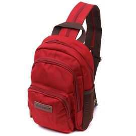 Купить - Компактный рюкзак из полиэстера с большим количеством карманов Vintage 22144 Бордовый, фото , характеристики, отзывы