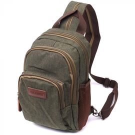 Придбати Практичний рюкзак з поліестру з великою кількістю кишень Vintage 22145 Оливковий, image , характеристики, відгуки