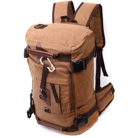 Купить Современный рюкзак-трансформер в стиле милитари из плотного текстиля Vintage 22160 Коричневый, фото , характеристики, отзывы
