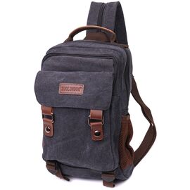 Купить - Практичный текстильный рюкзак с уплотненной спинкой и отделением для планшета Vintage 22168 Черный, фото , характеристики, отзывы