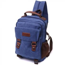 Придбати Легкий текстильний рюкзак з ущільненою спинкою та відділенням для планшета Vintage 22169 Синій, image , характеристики, відгуки