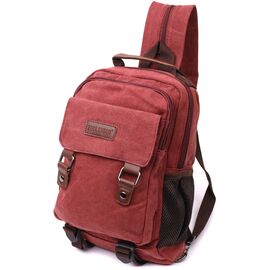 Купить - Стильный текстильный рюкзак с уплотненной спинкой и отделением для планшета Vintage 22170 Бордовый, фото , характеристики, отзывы