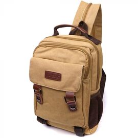 Придбати Оригінальний текстильний рюкзак з ущільненою спинкою та відділенням для планшета Vintage 22171 Пісочний, image , характеристики, відгуки
