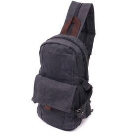 Придбати Зручний текстильний рюкзак у стилі мілітарі Vintagе 22179 Чорний, image , характеристики, відгуки