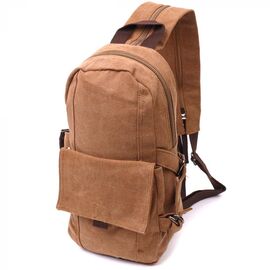 Придбати Місткий текстильний рюкзак у стилі мілітарі Vintagе 22180 Коричневий, image , характеристики, відгуки