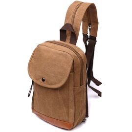 Купить - Практичный рюкзак для мужчин из плотного текстиля Vintage 22183 Коричневый, фото , характеристики, отзывы