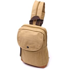 Купить - Удобный рюкзак для мужчин из плотного текстиля Vintage 22185 Песочный, фото , характеристики, отзывы