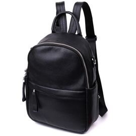 Придбати - Кожаный женский рюкзак с функцией сумки Vintage 22567 Черный, image , характеристики, відгуки