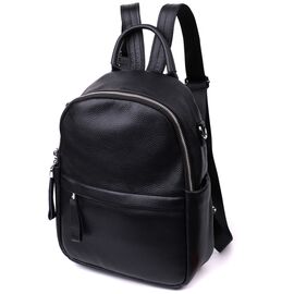 Купити Кожаный женский рюкзак с функцией сумки Vintage 22567 Черный, image , характеристики, відгуки