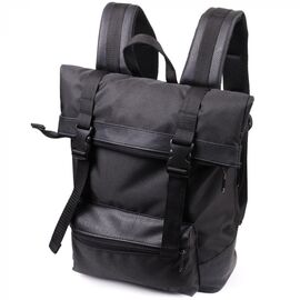 Купить - Рюкзак для ноутбука из вставками эко-кожи FABRA 22582 Черный, фото , характеристики, отзывы