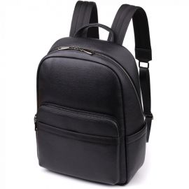 Придбати Вместительный рюкзак для мужчин из натуральной кожи Vintage 23045 Черный, image , характеристики, відгуки