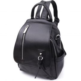 Придбати Классический женский рюкзак из натуральной кожи Vintage 23061 Черный, image , характеристики, відгуки