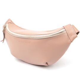 Практичная кожаная женская поясная сумка GRANDE PELLE 11359 Розовый, фото 