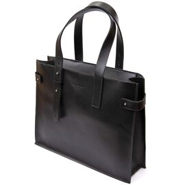 Придбати Жіноча сумка-шопер з натуральної шкіри GRANDE PELLE 11436 Чорний, image , характеристики, відгуки