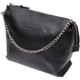 Купить - Качественная женская сумка из натуральной кожи GRANDE PELLE 11655 Черная, фото , характеристики, отзывы