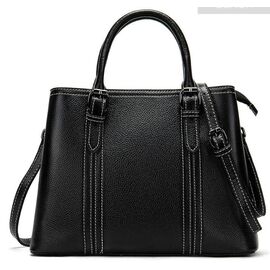 Придбати Класична жіноча сумка в шкірі флотар Vintage 14861 Чорна, image , характеристики, відгуки