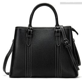 Классическая женская сумка в коже флотар Vintage 14861 Черная, Черный, фото 
