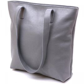 Придбати Шкіряна жіноча сумка-шоппер Shvigel 16360 Сірий, image , характеристики, відгуки