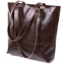 Придбати Шкіряна жіноча сумка-шоппер Shvigel 16370 Коричневий, image , характеристики, відгуки