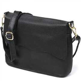Придбати Невелика жіноча шкіряна сумка Vintage 20685 Чорний, image , характеристики, відгуки