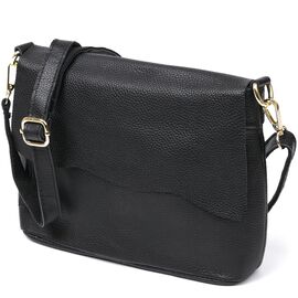Купить - Небольшая кожаная женская сумка Vintage 20685 Черный, фото , характеристики, отзывы